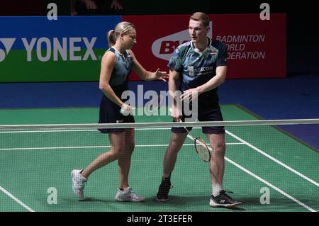 Frankreich - 24.10.2023, Selena Piek, Robin Tabeling der Niederlande während der Yonex Internationaux de, Frankreich. , . In der Glaz Arena in Cesson-Sévigné, Frankreich - Foto Laurent Lairys/DPPI Credit: DPPI Media/Alamy Live News Stockfoto