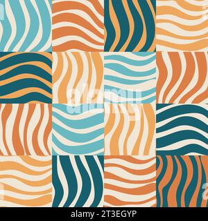 Retro Groovy Wave Hintergrund Vektor Illustration Stock Vektor