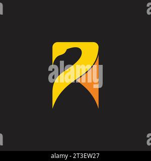 Nummer 7 abstrakter Vogel-Logo-Vektor Stock Vektor