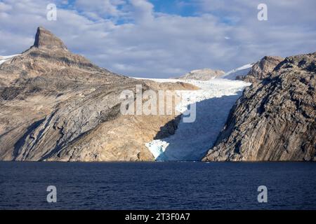 Prince Christian Sound (Prins Christian Sund), Gletscher in Grönland Ein 100 km (60 Meilen) langes Fjordsystem Stockfoto