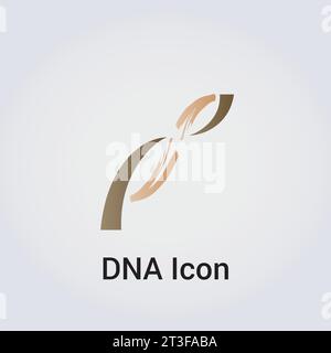 DNA Icon Logo Symbol - Gene Genetik Forschung medizinische Wissenschaft menschliche Gesundheit Emblem - Helix Muster Strand Kette Infinity Konzept Vektor Stock Vektor