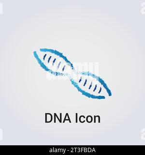 DNA Icon Logo Symbol - Gene Genetik Forschung medizinische Wissenschaft menschliche Gesundheit Emblem - Helix Muster Strand Kette Infinity Konzept Vektor Stock Vektor