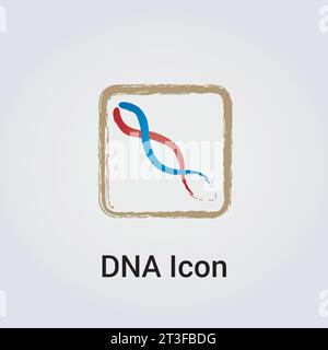 DNA Icon Logo Symbol - Gene Genetik Forschung medizinische Wissenschaft menschliche Gesundheit Emblem - Helix Muster Strand Kette Infinity Konzept Vektor Stock Vektor