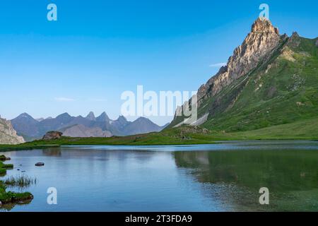 Frankreich, Savoie, Cerces Massiv, Valloires, Wanderung zum Cerces See und den Arves Nadles und dem Ceinture Gipfel Stockfoto