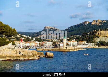 Frankreich, Bouches du Rhone, Cassis, der Hafeneingang Stockfoto
