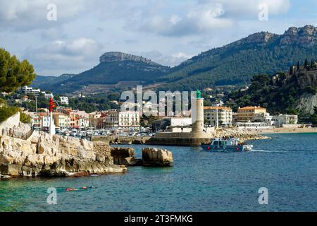 Frankreich, Bouches du Rhone, Cassis, der Hafeneingang Stockfoto