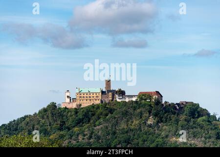 Die Wartburg auf einem Felsen über Weimar. Hier übersetzte Martin Luther die Biebel ins deutsche *** die Wartburg auf einem Felsen über Weimar hier übersetzte Martin Luther die Biebel ins deutsche Credit: Imago/Alamy Live News Stockfoto