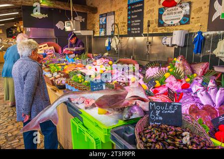 Frankreich, Charente Maritime, Ile de Re, La Flotte, der Tagesmarkt Stockfoto