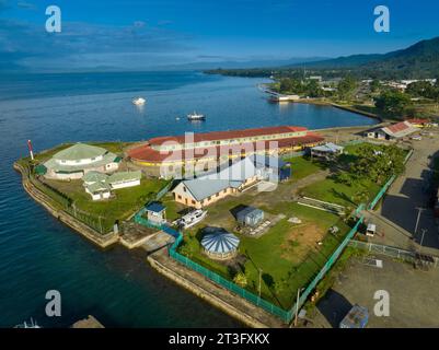 Papua-Neuguinea, Provinz Milne Bay, Entrecastreaux Meer, Alotau Gebiet (Luftaufnahme) Stockfoto