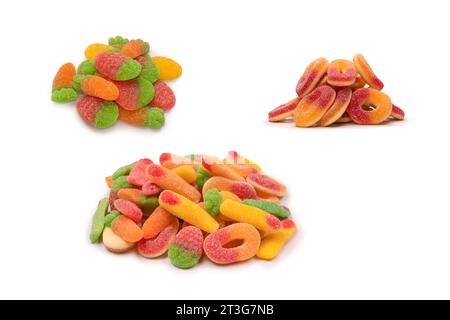 Gelee Candys isoliert auf weißem Hintergrund. Stockfoto