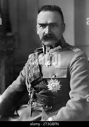 Józef Piłsudski. Porträt des polnischen Staatsmannes Józef Klemens Piłsudski (1867–1935) in den 1920er Jahren Stockfoto