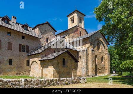 Frankreich, Hautes Alpes, Crots, Abtei Notre Dame de Boscodon aus dem 12. Jahrhundert Stockfoto