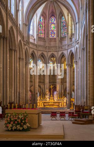 Frankreich, Manche, Cotentin, Coutances, 11. Und 13. Jahrhundert Kathedrale unserer Lieben Frau von Coutances, doppelter ambulanter Chor Stockfoto