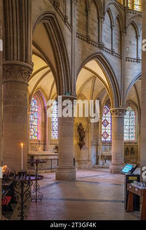 Frankreich, Manche, Cotentin, Coutances, 11. Und 13. Jahrhundert Kathedrale unserer Lieben Frau von Coutances, doppelter ambulanter Chor Stockfoto