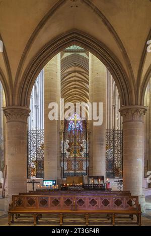 Frankreich, Manche, Cotentin, Coutances, 11. Und 13. Jahrhundert Kathedrale unserer Lieben Frau von Coutances, doppelter ambulanter Chor Stockfoto