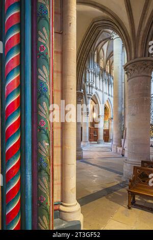 Frankreich, Manche, Cotentin, Coutances, 11. Und 13. Jahrhundert Kathedrale unserer Lieben Frau von Coutances, doppelter ambulanter Chor Stockfoto