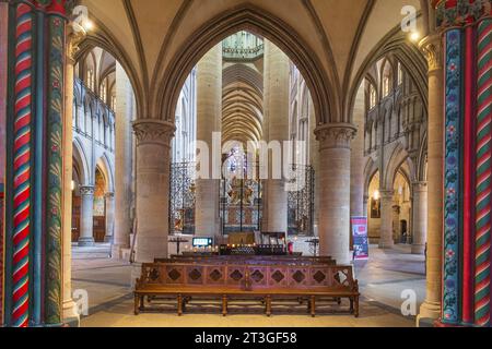 Frankreich, Manche, Cotentin, Coutances, 11. Und 13. Jahrhundert Kathedrale unserer Lieben Frau von Coutances, doppelter ambulanter Chor Stockfoto