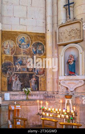Frankreich, Vienne, Poitiers, Gothic St. Dom Peter, Gemälde der Heiligen Familie (1670-1675) Stockfoto