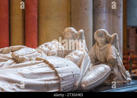 Frankreich, Indre et Loire, Tours, Kathedrale Saint Gatien, erbaut zwischen 1170 und 1547, Grab der Kinder von Karl VIII. Und Anne von der Bretagne Stockfoto