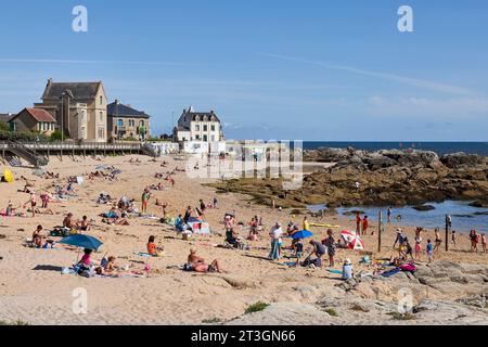 Frankreich, Loire Atlantique, Le Croisic, Port Lin Beach Stockfoto