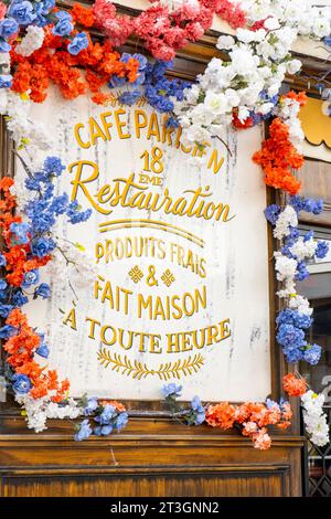 Frankreich, Paris, Viertel Montmartre, Rue des Abbesses, Café Vrai Paris Stockfoto