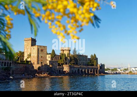 Frankreich, Alpes Maritimes, Mandelieu la Napoule, Schloss Napoule (12.-19. Jahrhundert) am Meer Stockfoto