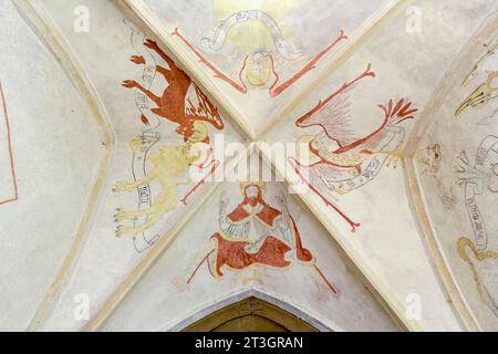 Frankreich, Meurthe et Moselle, Battigny, Kirche Saint Germain erbaut zwischen Ende des 12. Jahrhunderts und Anfang des 13. Jahrhunderts dann die 15 Stockfoto