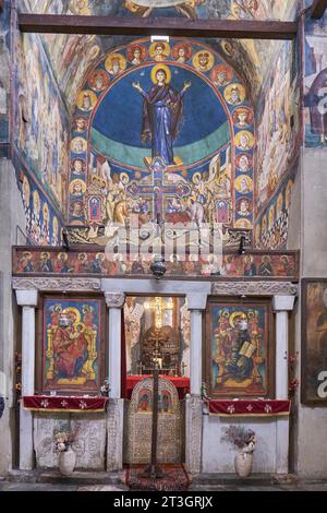 Nordmakedonien, Ohrid, das von der UNESCO zum Weltkulturerbe erklärt wurde, die Kirche Heilige Maria Peryvleptos (Presveta Bogorodica Perivlepta), Fresken von Michael und Eutychios Stockfoto