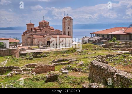 Nordmakedonien, Ohrid, von der UNESCO zum Weltkulturerbe erklärt, Stätte von Plaochnik, Kloster Saint Pantaleimon, früher Kloster Saint Clemens genannt, und seine archäologische Stätte Stockfoto