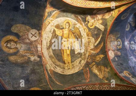 Nordmakedonien, Ohrid, das von der UNESCO zum Weltkulturerbe erklärt wurde, die Kirche Heilige Maria Peryvleptos (Presveta Bogorodica Perivlepta), Fresken von Michael und Eutychios Stockfoto