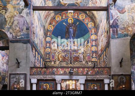 Nordmakedonien, Ohrid, das von der UNESCO zum Weltkulturerbe erklärt wurde, die Kirche Heilige Maria Peryvleptos (Presveta Bogorodica Perivlepta), Fresken von Michael und Eutychios Stockfoto