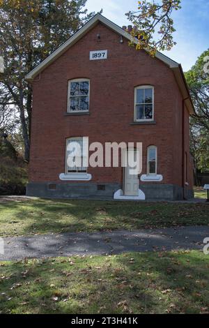 Das Quartier des Haftbefehls in Fort Rodd Hill & Fisgard Lighthouse National Historic Site in Victoria, British Columbia, Kanada Stockfoto