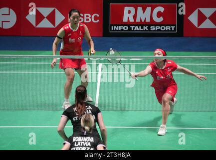 Chen Qing Chen und Jia Yi Fan of Chine während der Yonex Internationaux de, Frankreich. , . In der Glaz Arena in Cesson-Sevigne, Frankreich. Foto: Laurent Lairys/ABACAPRESS.COM Credit: Abaca Press/Alamy Live News Stockfoto