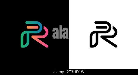 PR-Logo, PR-Monogramm, anfängliches PR-Logo, Buchstabe PR-Logo, Symbol, Vektor Stock Vektor