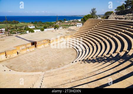 Das römische Ampitheater in Soloi, Morfou, Türkische Republik Nordzypern. Nordzypern Stockfoto