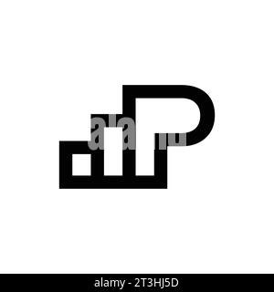 Letter P Chart Logo, P Logo, Vektor, Wachstum, Financial Logo, Marketing- und Consulting-Logo. Stock Vektor