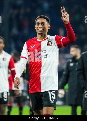 Rotterdam, Niederlande. Oktober 2023. Rotterdam - Marcos Lopez aus Feyenoord während der dritten Etappe der Gruppenphase der UEFA Champions League zwischen Feyenoord und SS Lazio im Stadion Feijenoord de Kuip am 25. Oktober 2023 in Rotterdam, Niederlande. Credit: Box to Box Pictures/Alamy Live News Stockfoto