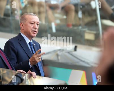 Istanbul Türkei - 20. August 2023: Der Türkische Präsident Recep Tayyip Erdogan Stockfoto