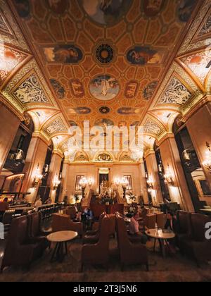 Das prunkvolle Interieur des Palmer House Hotels, Chicago. Es ist das älteste durchgehend betriebene Hotel in Nordamerika Stockfoto