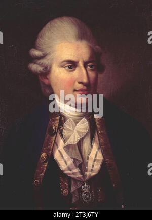 Johann Friedrich Struensee, Königlicher Arzt Johann Friedrich Struensee, Lensgreve Johann Friedrich Struensee (1737–1772) deutsch-dänischer Arzt, Philosoph und Staatsmann. Stockfoto