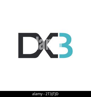 DXB Creative Initials Letter Logo Konzept. DXB-Letter. DXB-Letter-Logo auf weißem Hintergrund Stock Vektor