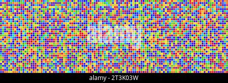 Abstraktes, nahtloses Mosaikmuster mit Pixeln. Hintergrund in leuchtenden Regenbogenfarben. Vektorabbildung. Boden- oder Wandfliesen Stock Vektor