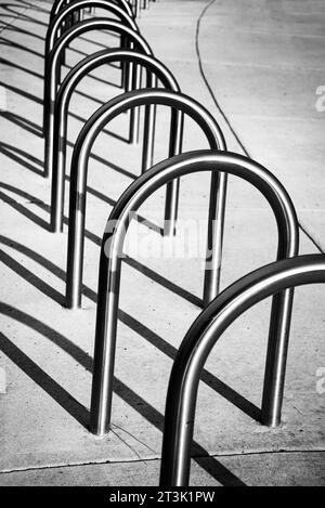 Fahrradständer auf dem Boise State University Campus, Boise, Idaho, USA Stockfoto