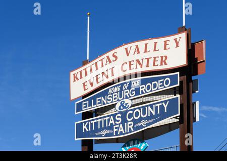 Ellensburg, WA, USA – 20. Oktober 2023; Schild für das Kittitas Valley Event Center in Ellensburg Washignton Stockfoto