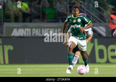 Sao Paulo, Brasilien. Oktober 2023. Endrick während des Spiels zwischen PALMEIRAS X SAO PAULO im ALLIANZ PARQUE in Sao Paulo, Brasilien (Fernando Roberto/SPP) Credit: SPP Sport Press Photo. /Alamy Live News Stockfoto