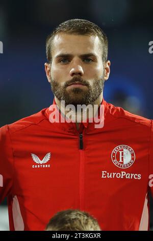 Rotterdam, Niederlande. Oktober 2023. Bart Nieuwkoop (Feyenoord) Fußball/Fußball : UEFA Champions League Gruppe Stadium E Spiel zwischen Feyenoor 3-1 SS Lazio im Stadion Feijenoord 'de Kuip' in Rotterdam, Niederlande . Quelle: Mutsu Kawamori/AFLO/Alamy Live News Stockfoto