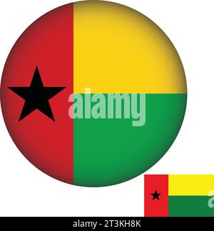Guinea-Bissau-Flagge, Runde Form Stock Vektor