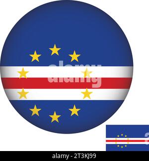 Runde Form Der Flagge Von Kap Verde Stock Vektor