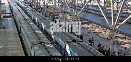 Zug am Bahnhof Seaul, Südkorea Stockfoto