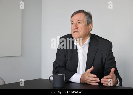 23.10.2023, Berlin - Deutschland. Hermann Waldner, Vorsitzender von Taxi Deutschland Berlin. *** 23 10 2023, Berlin Deutschland Hermann Waldner, Vorsitzender von Taxi Germany Berlin Stockfoto